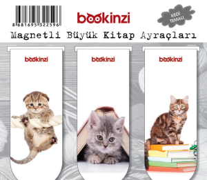 Magnetli Büyük Kitap Ayraç / Kedi Temalı (3 Adet)