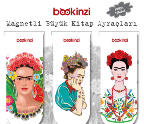 Magnetli Büyük Kitap Ayraç / Frida Temalı (3 Adet)